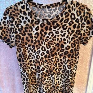 PINK Victoria's Secret Leopard Print Short Sleeve Tee